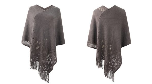 Women's Cashmere-like Hollow Out Cape Scarf - Autumn/Winter - Image 9