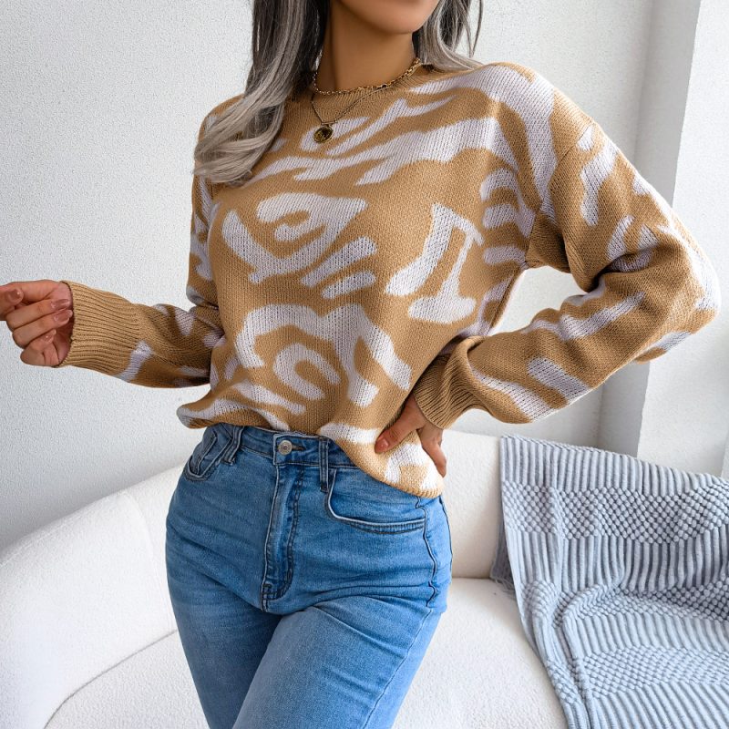 Floral Long Sleeve Bottoming Sweater - Image 9