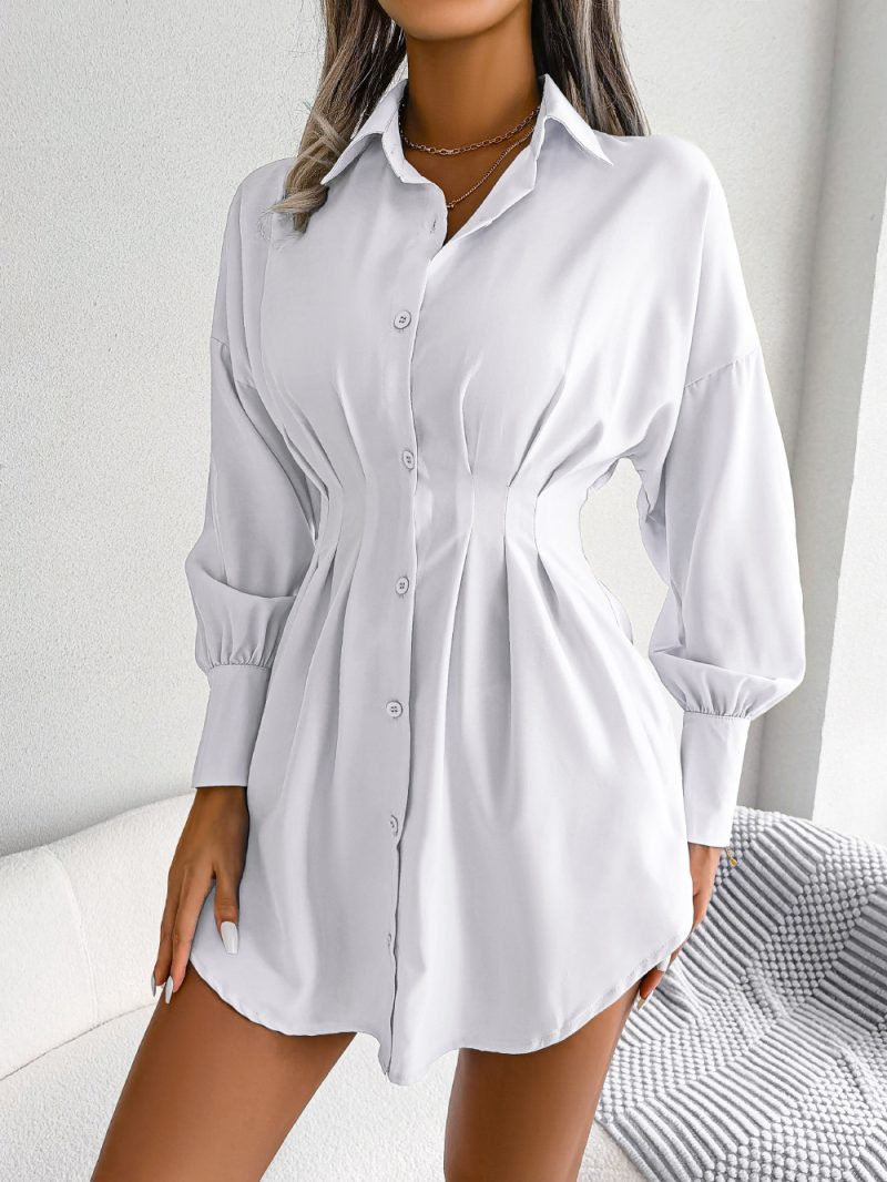 Asymmetric Lantern Sleeve Dress - Image 5