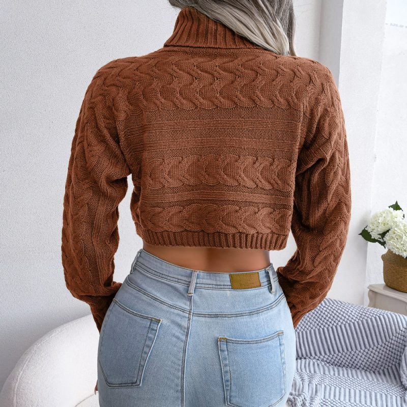 Twist Turtleneck Cropped Sweater - Image 6