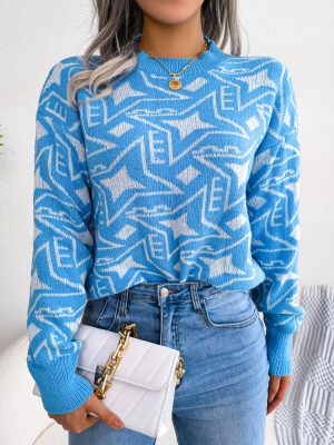 Casual Long Sleeve Knitted Sweater