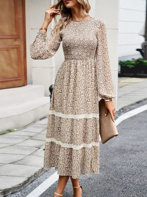 Elegant Round Neck Dress – Autumn/Winter