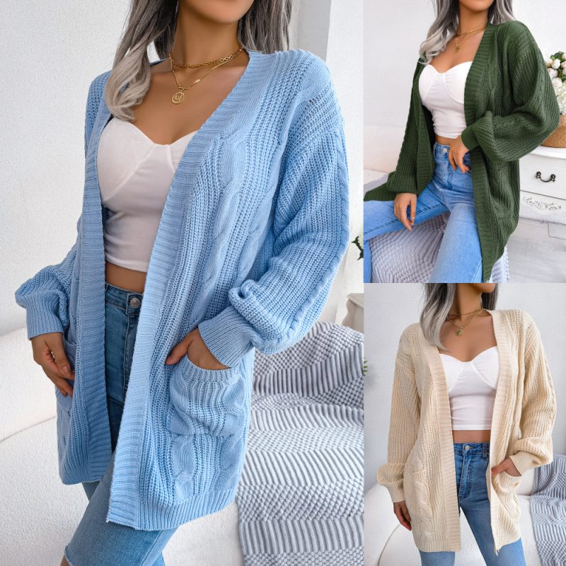 Twist Lantern Sleeve Cardigan Coa - Image 4