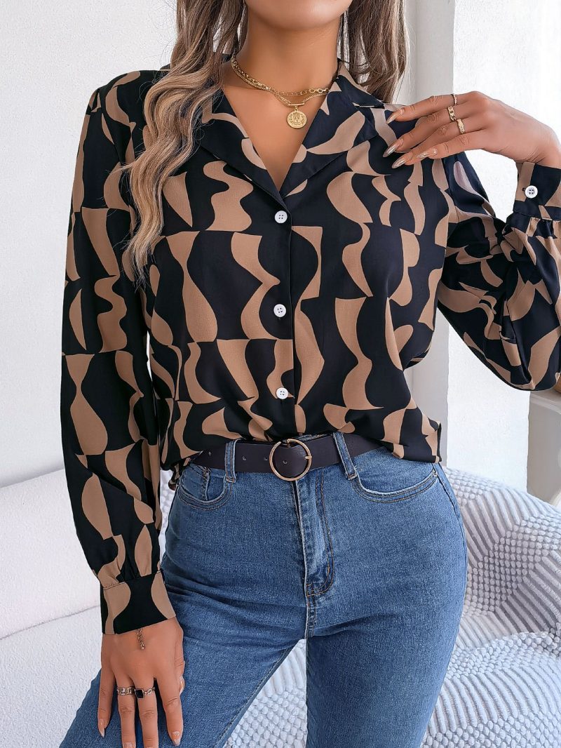 Elegant Contrast Striped Shirt for Autumn - Image 3