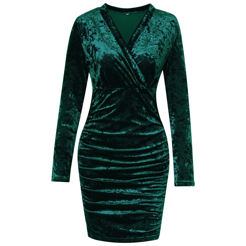Stunning V-Neck Velvet Dress - Image 4