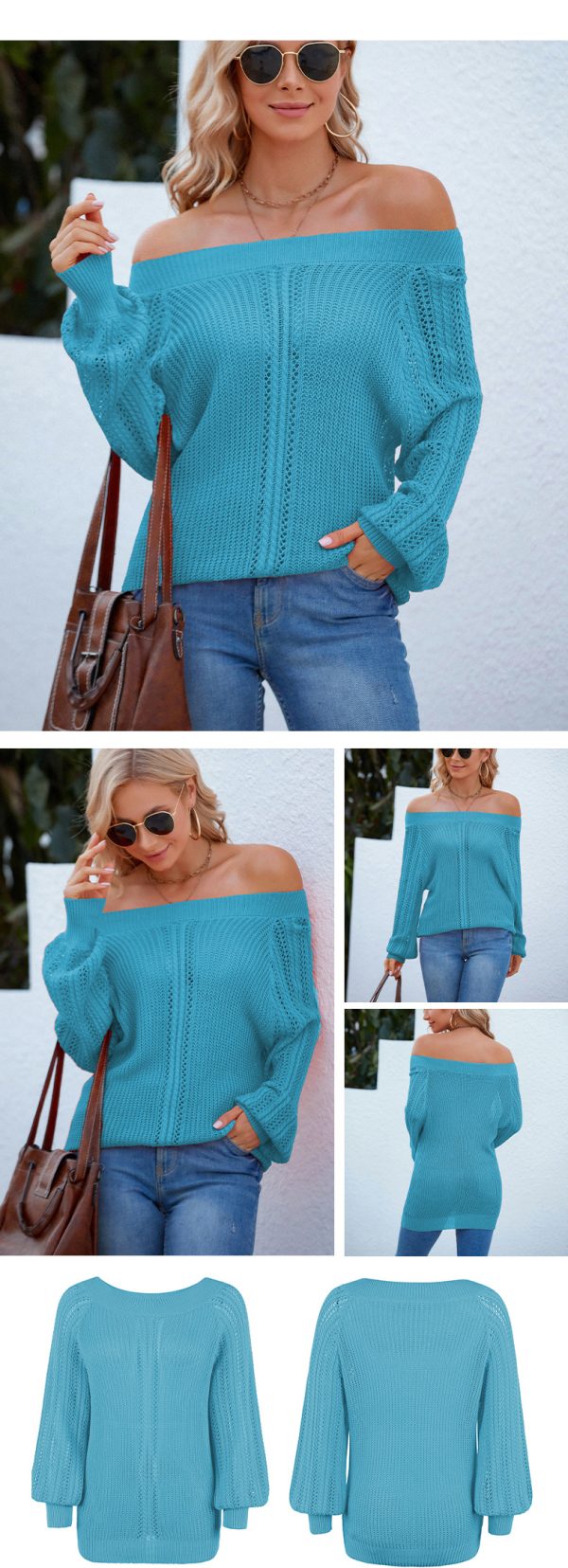 Women's Sexy Off-Shoulder Hollow Knitwear - Image 4