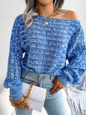 Color Twist Off-Shoulder Sweater