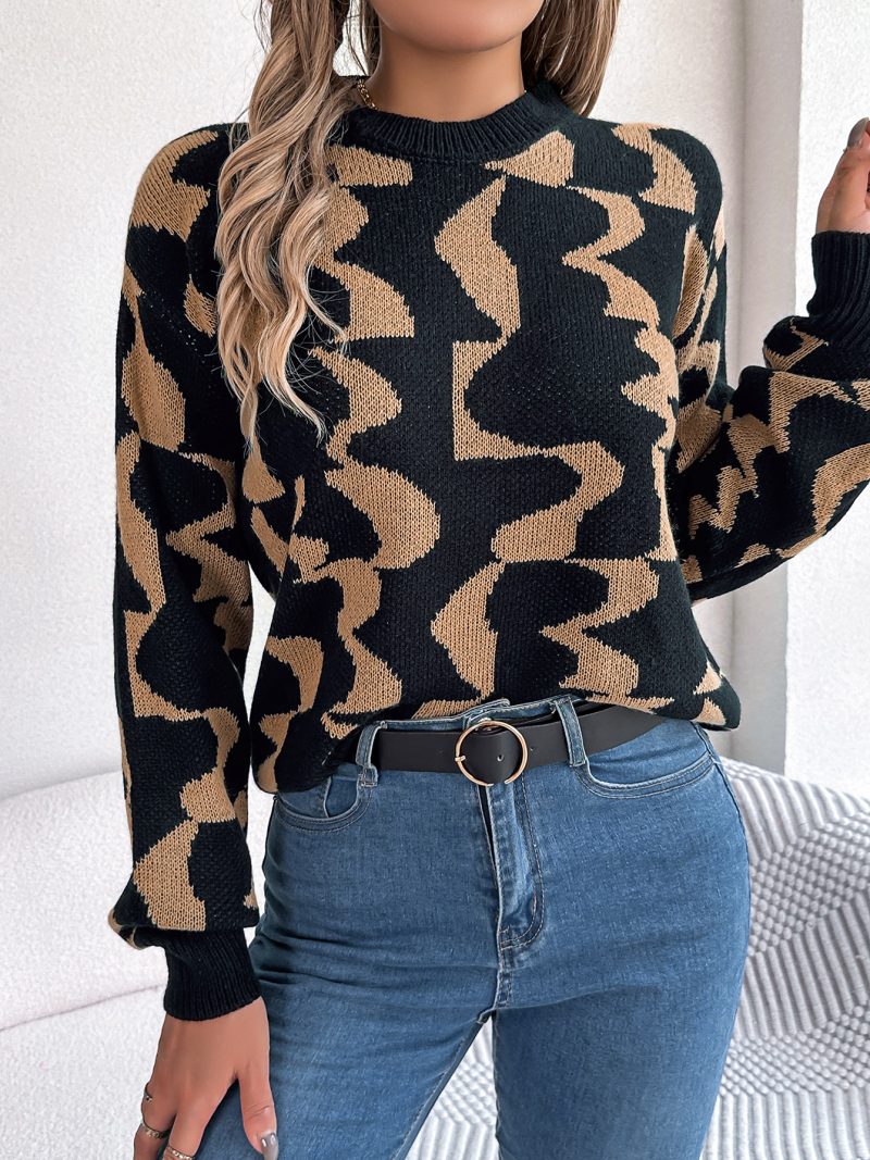 Striped Long Sleeve Pullover Sweater - Image 3