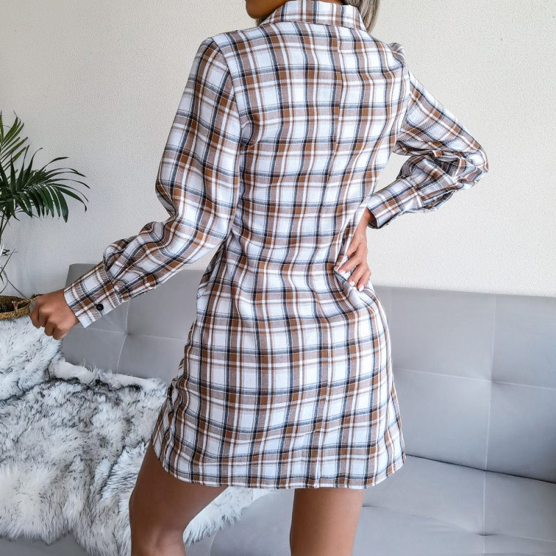 Plaid Long-Sleeve Cotton Linen Shirt - Image 8