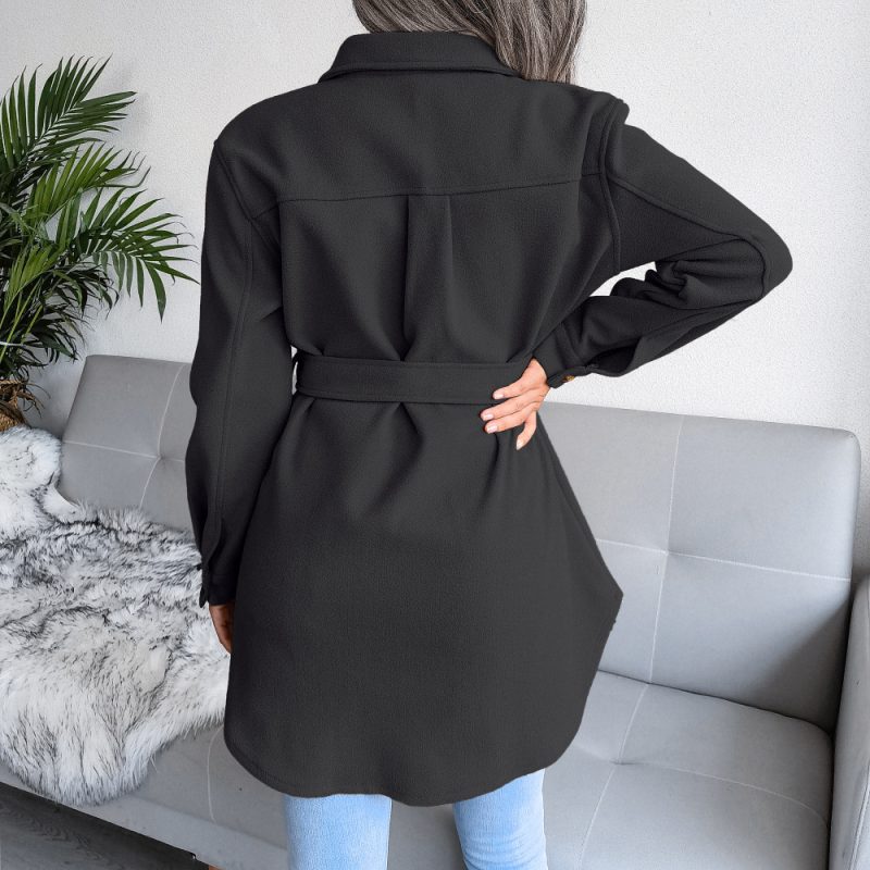 Single-Breasted Woolen Coat for Autumn - Image 8