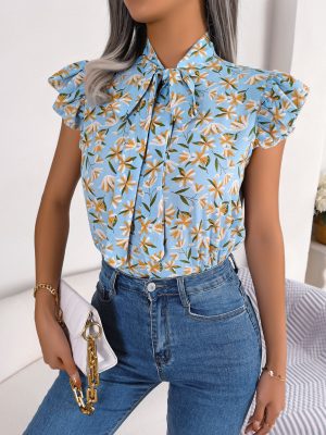 Casual Floral Chiffon Shirt