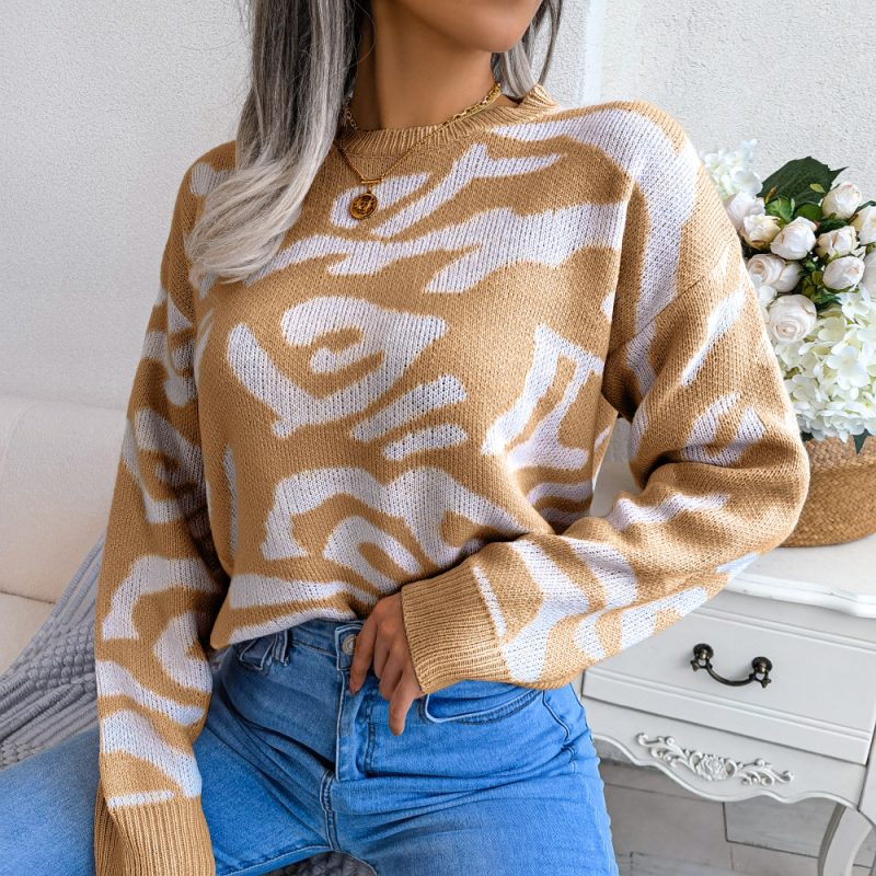 Floral Long Sleeve Bottoming Sweater - Image 2