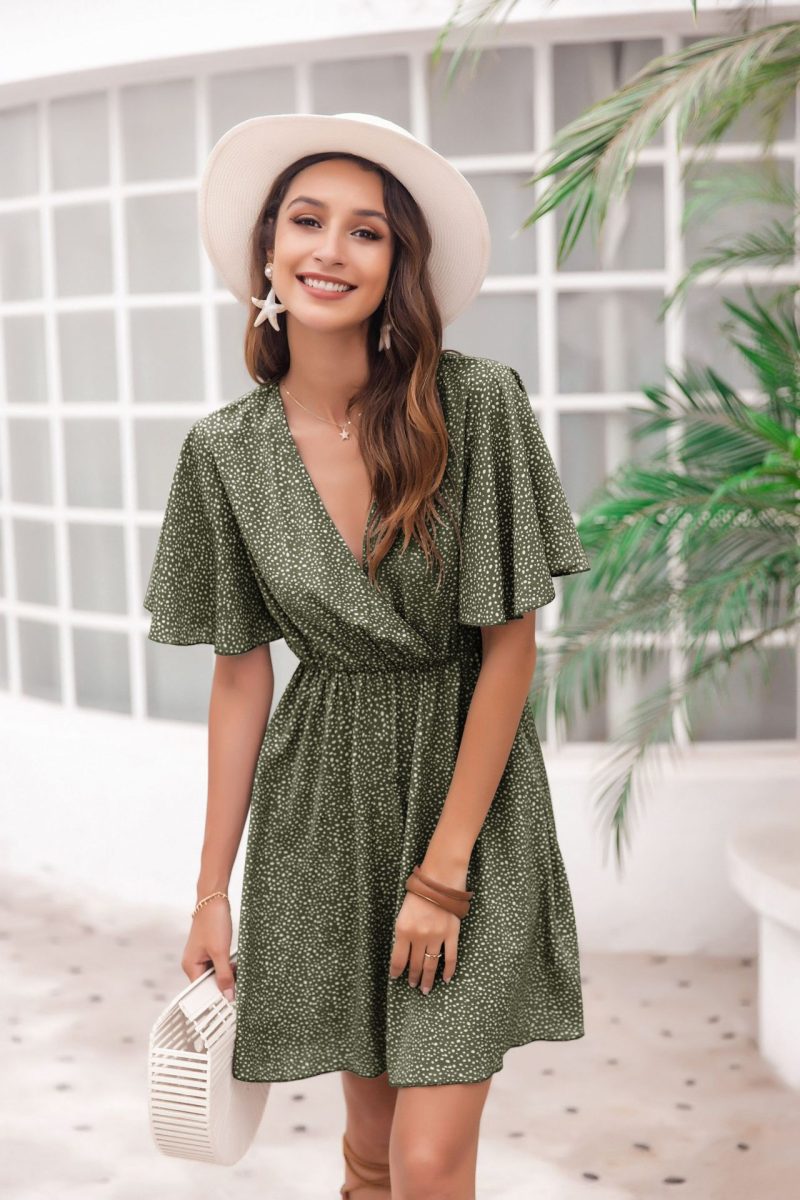 Polka Dot V-Neck Summer Dress - Image 7