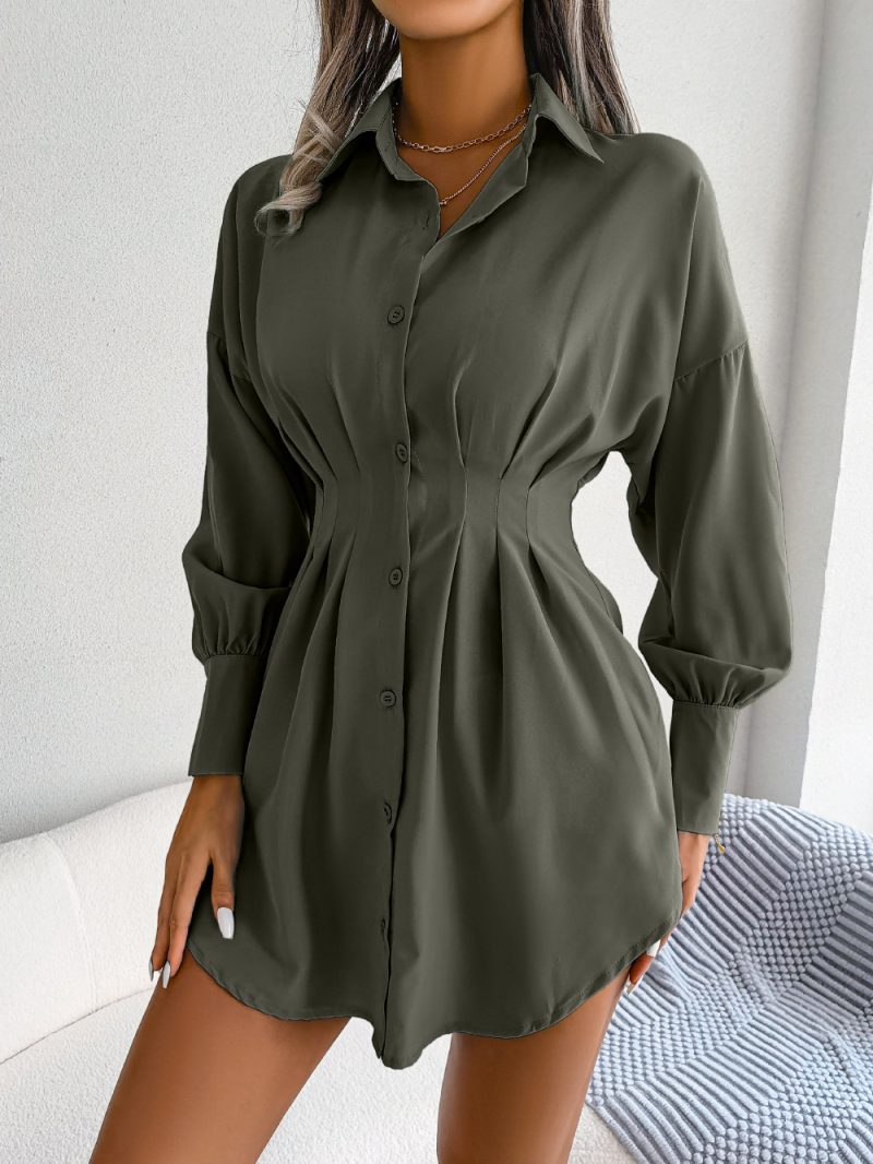Asymmetric Lantern Sleeve Dress - Image 7