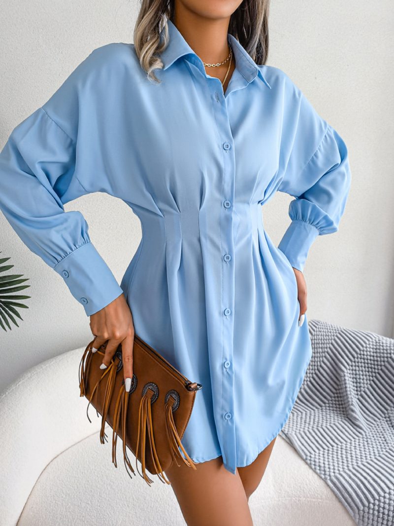 Asymmetric Lantern Sleeve Dress - Image 3