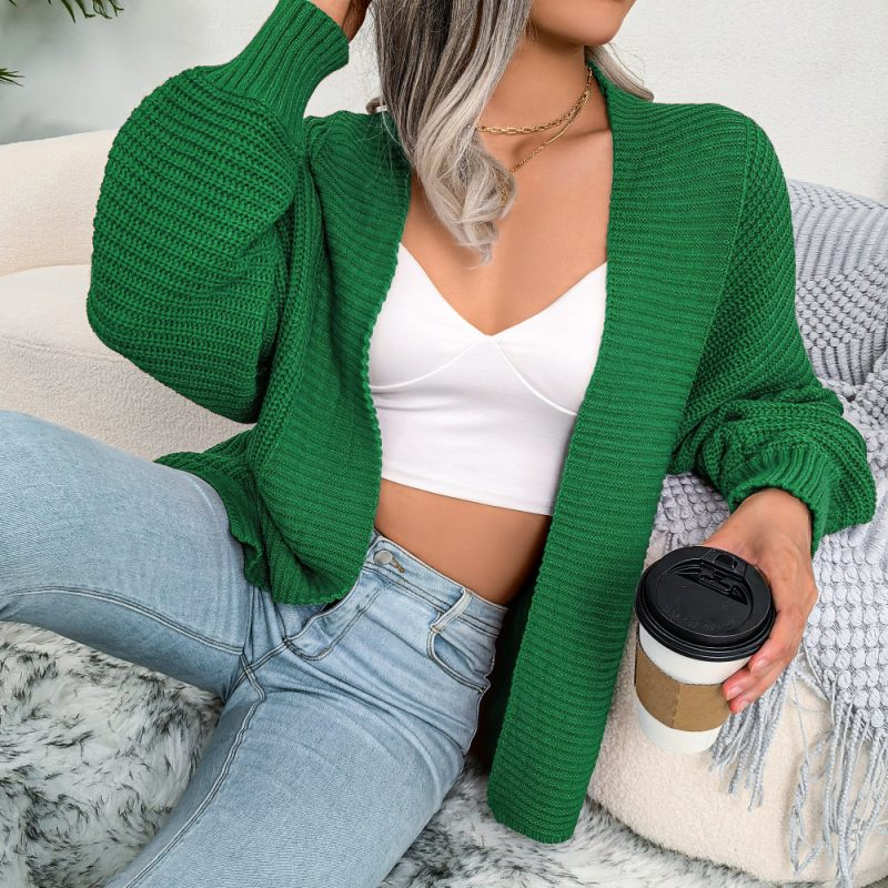 Batwing Sleeve Loose Cardigan Coat - Image 4
