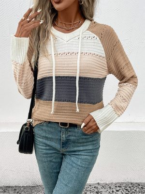 Hooded Colored Pullover Sweater