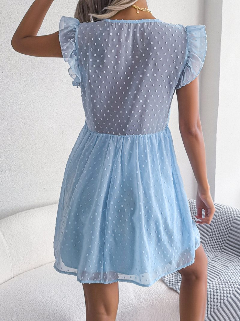 Polka Dot Jacquard Casual Dress - Image 7