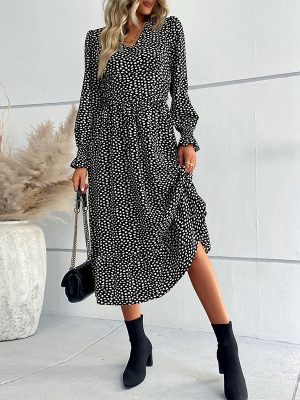 Autumn Women Clothing Long-Sleeved Printed Dress for Women