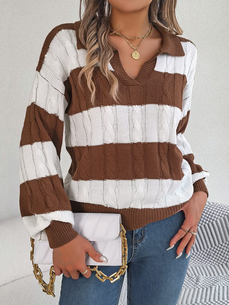 Chicken Collar Twist Sleeve Pullover Sweater - Image 7