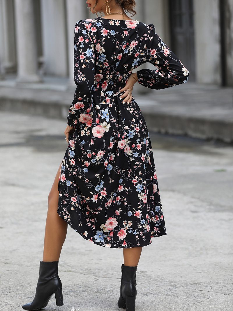 Floral V-Neck Dress for Women - Image 3