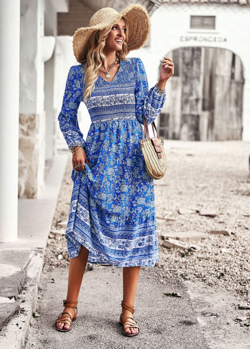 Bohemian V-neck Dress - Spring & Summer - Image 5