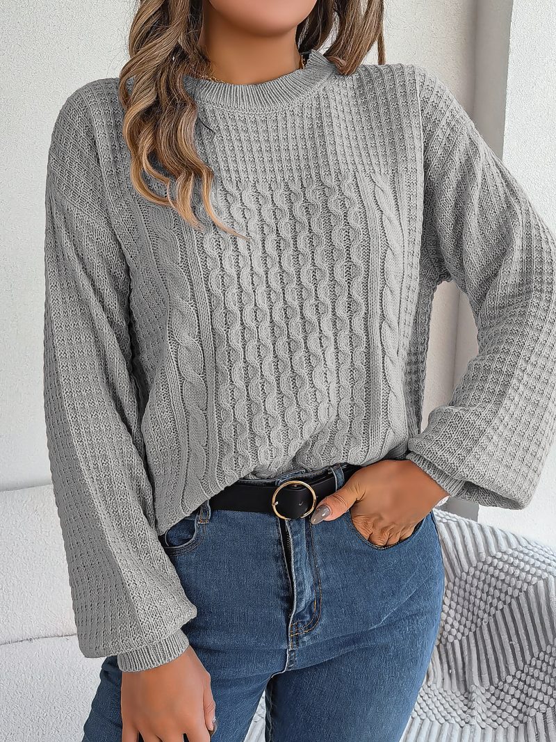 Twist Lantern Sleeve Pullover Sweater - Image 4