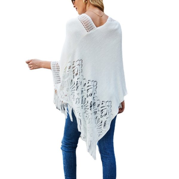 Women's Cashmere-like Hollow Out Cape Scarf - Autumn/Winter - Image 4