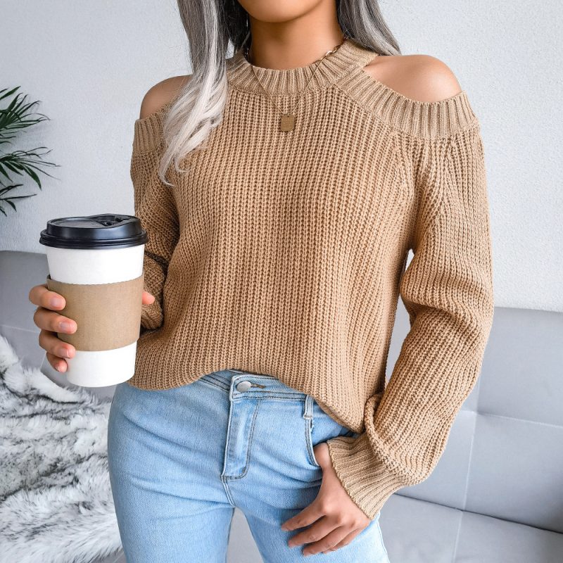 Off-Shoulder Loose Knit Sweater - Image 7