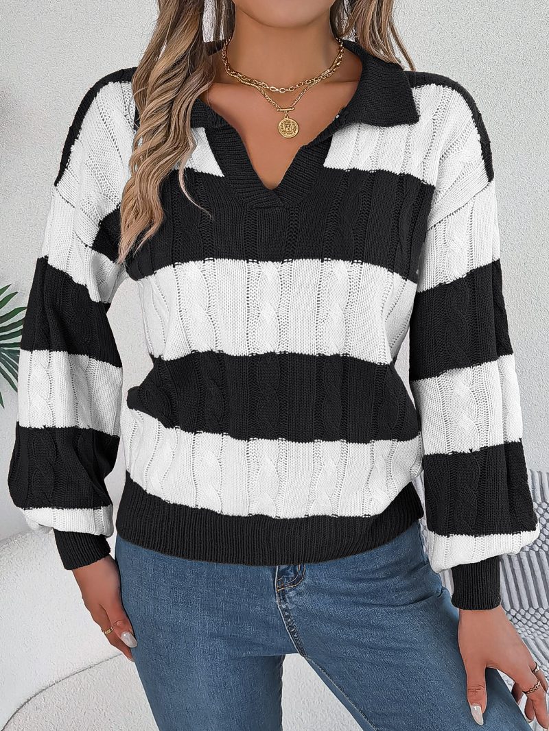 Chicken Collar Twist Sleeve Pullover Sweater - Image 4