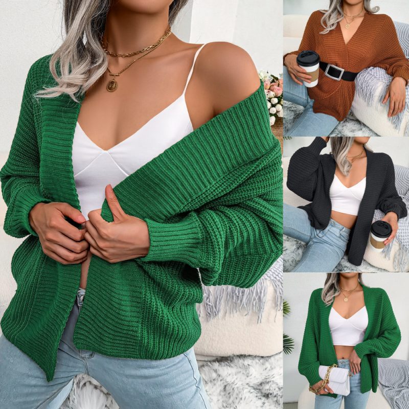 Batwing Sleeve Loose Cardigan Coat - Image 3