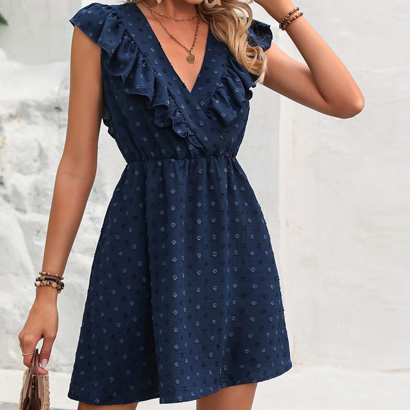 Chic Polka Dot Mini Dress - Women's Summer Casual