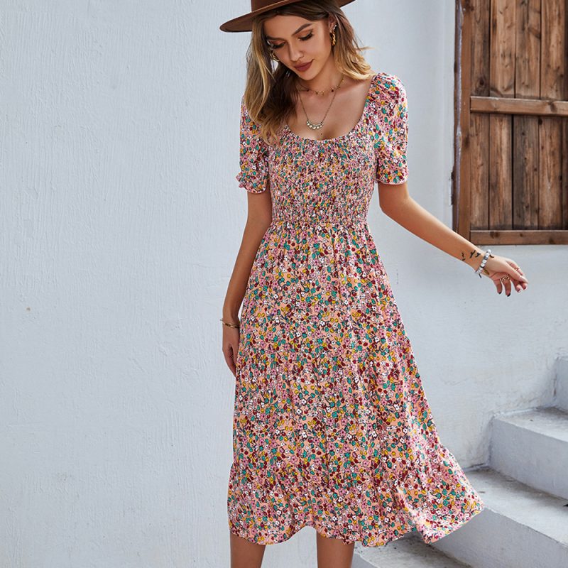 Summer Bohemian Round Neck Swing Dress - Image 2