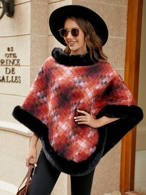 Women’s Colored Plaid Pullover Cloak