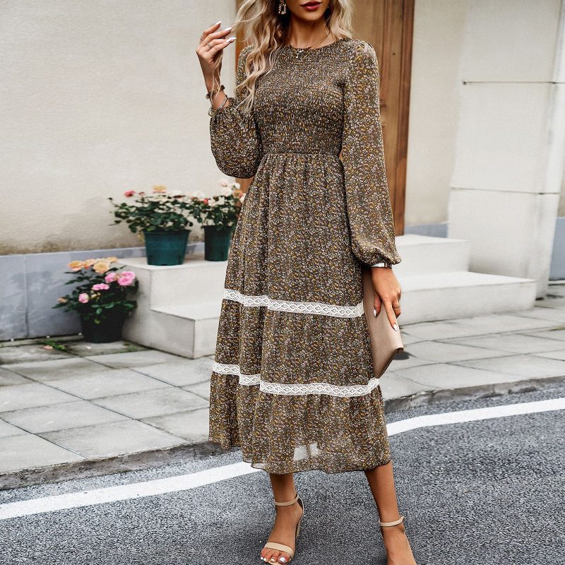 Elegant Round Neck Dress - Autumn/Winter - Image 3