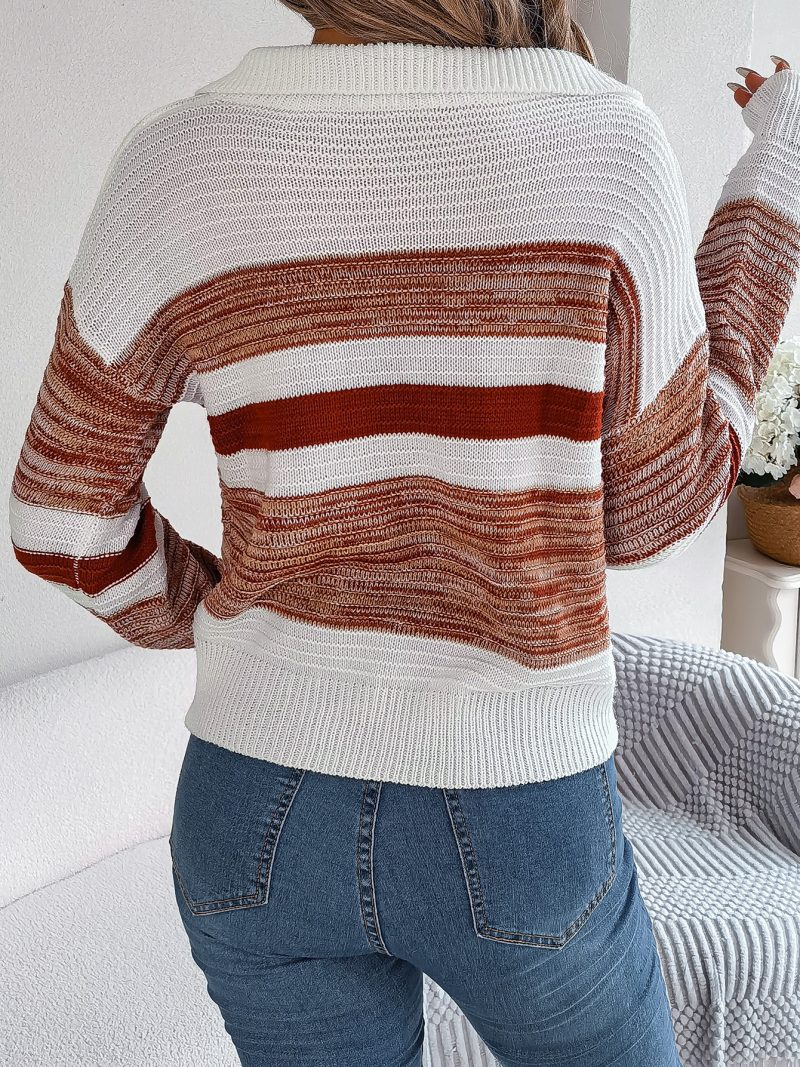 Collared Striped Long Sleeve Pullover - Image 6