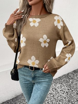 Long Sleeve Jacquard Sweater