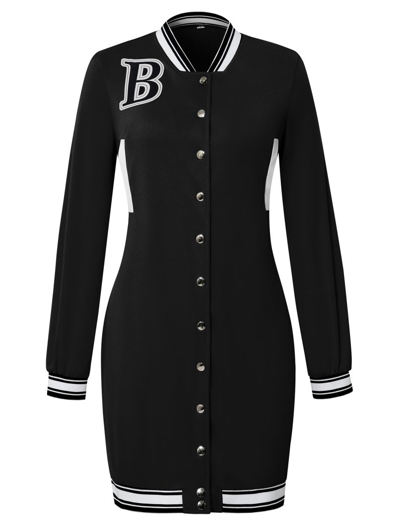 Women's Single-Breasted Solid Color Sports Dress - Image 6
