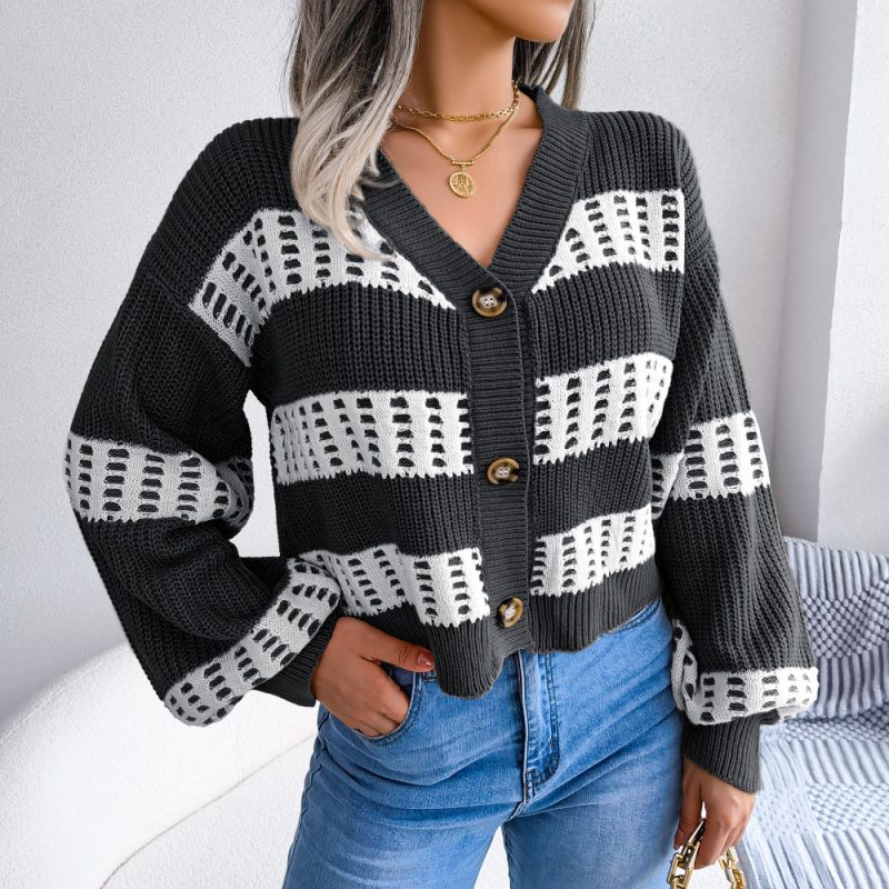 Lantern Sleeve Cardigan Coat - Autumn Winter Women's Fashion - Image 9