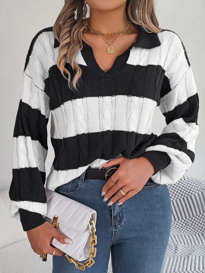 Chicken Collar Twist Sleeve Pullover Sweater - Image 3