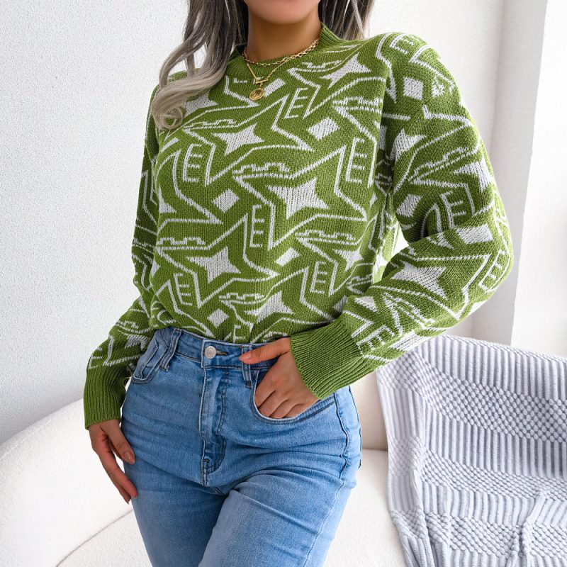 Casual Long Sleeve Knitted Sweater - Image 5
