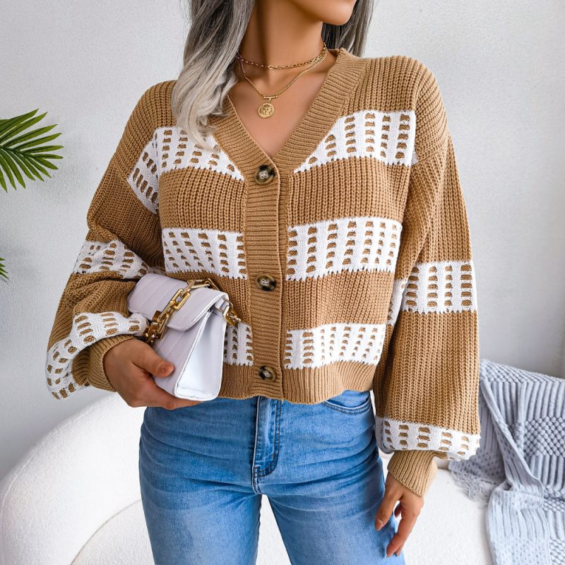 Lantern Sleeve Cardigan Coat - Autumn Winter Women's Fashion - Image 11