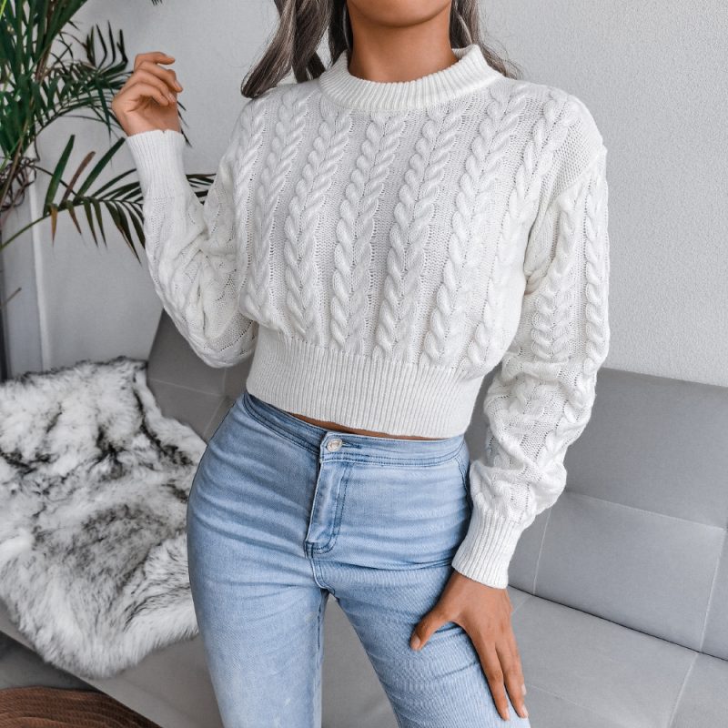 Twist Waist Cropped Sweater - Image 8