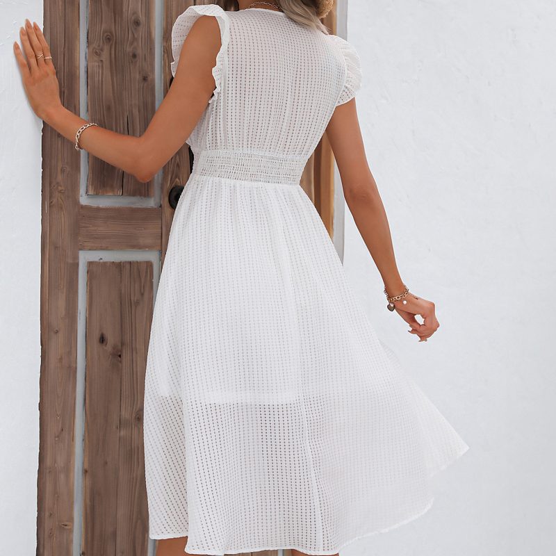 Summer Casual Wooden Ear Waist Maxi Dress - Image 2