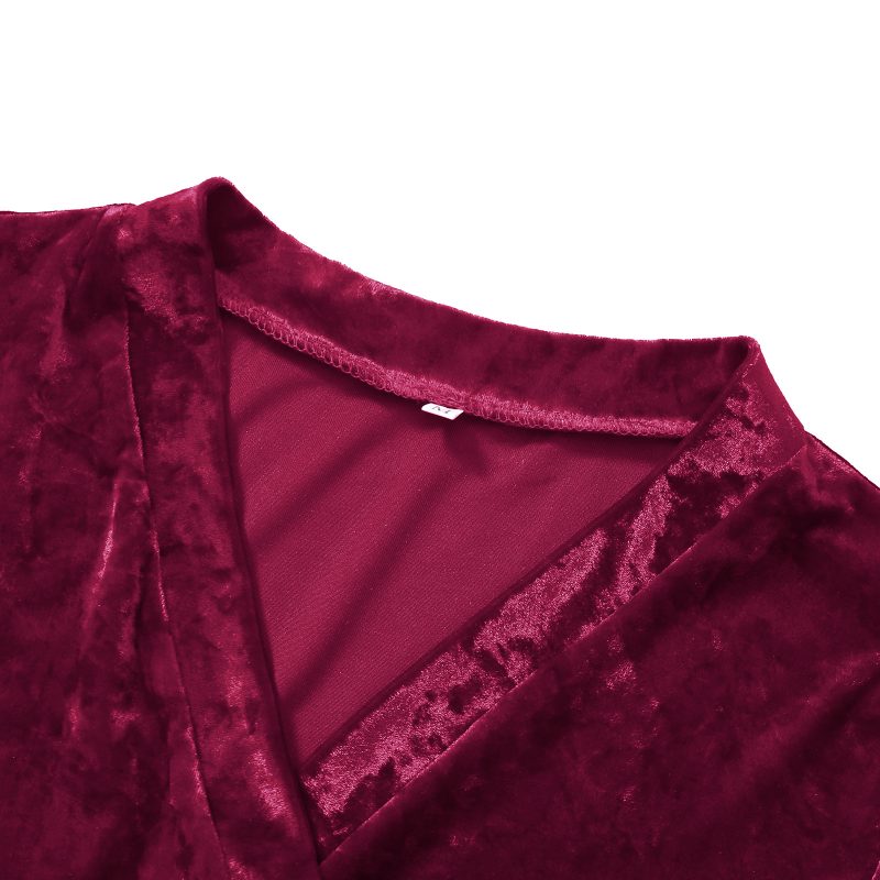 Stunning V-Neck Velvet Dress - Image 7