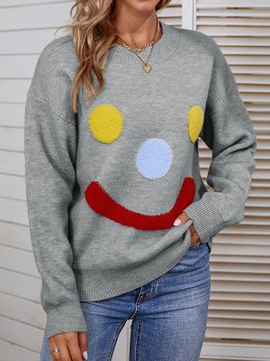 Women’s Cute Smiley Face Pullover