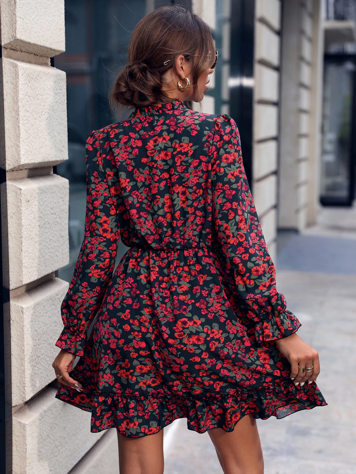 Women's Printed Loose Long-Sleeve Dress - Image 2
