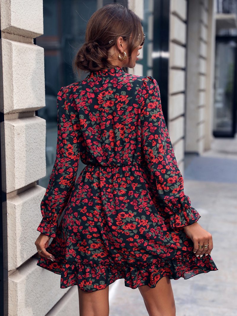 Women's Printed Loose Long-Sleeve Dress - Image 2