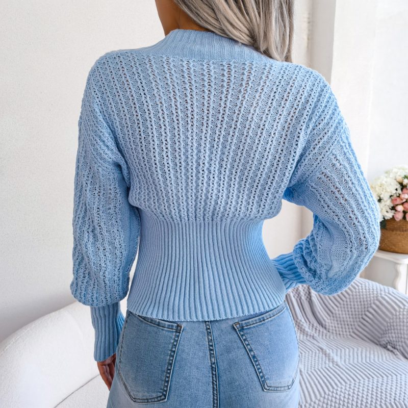V-Neck Batwing Pullover Sweater - Image 4