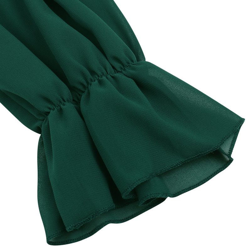 Autumn Women's Loose Slimming Flared Sleeves Hollow Dress - Image 7